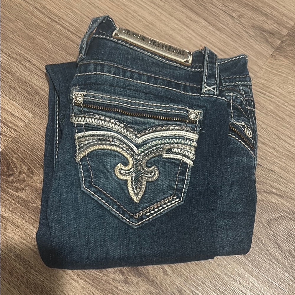 Rock Revival Blue Embellished Denim Jeans